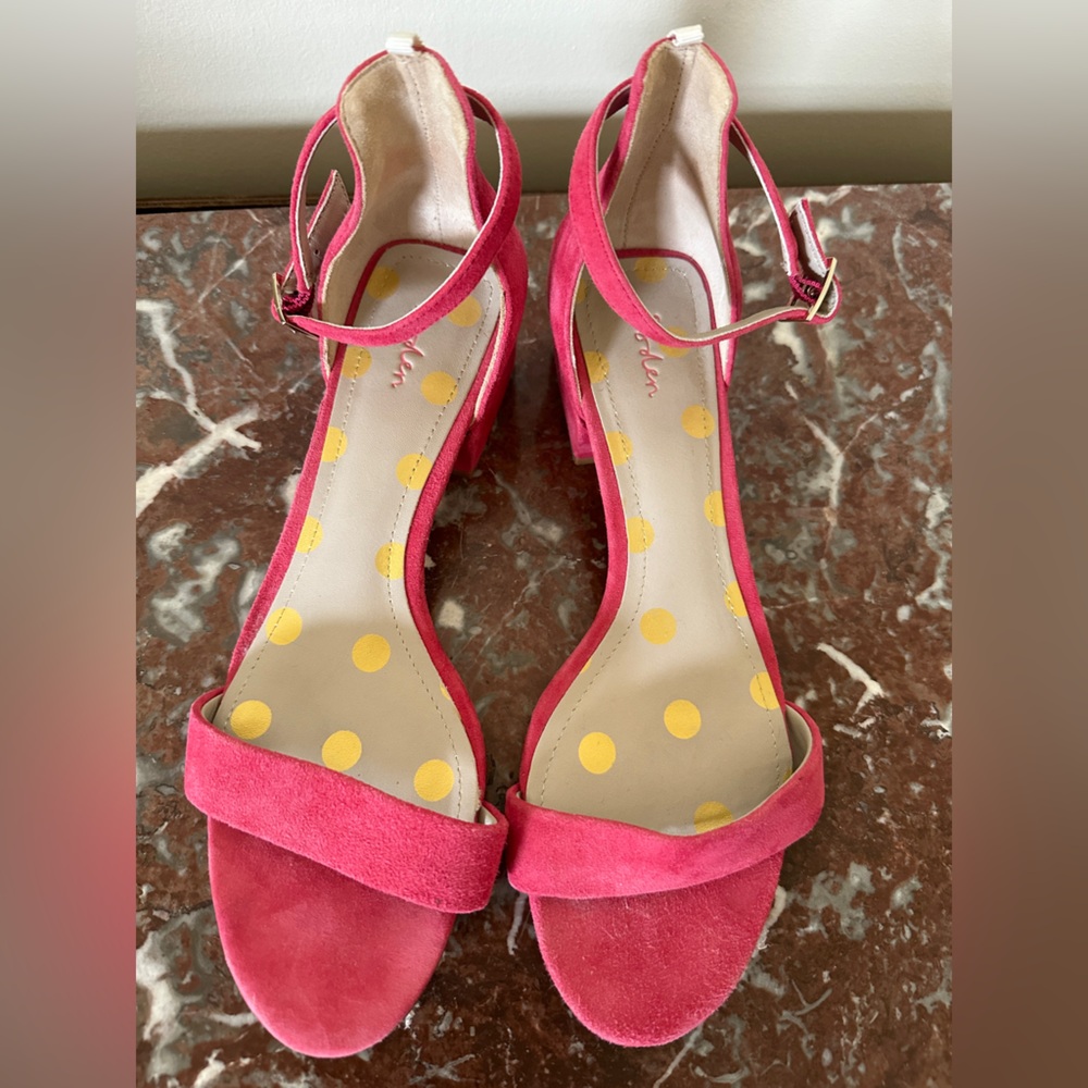 Boden✨Pink 💯 Suede Sandals Ankle Strap Size EU 39